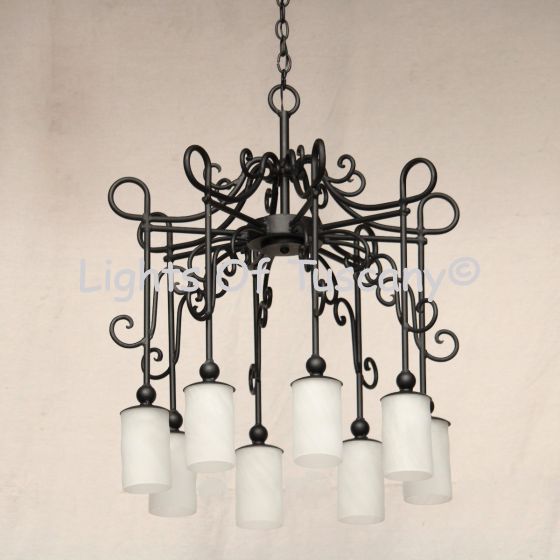1595-8 Wrought Iron Mediterranean Style Chandelier