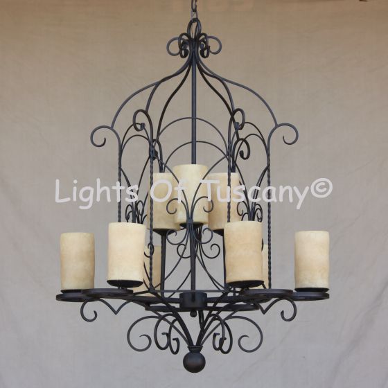 	Country Italian-Gothic-Tuscan Chandelier-Hand Forged-Wrought Iron