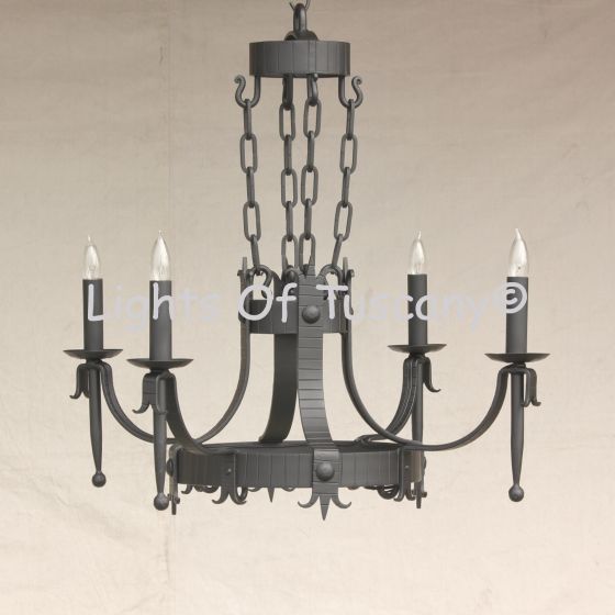 1620-4 Spanish Style Wrought Iron Chandelier