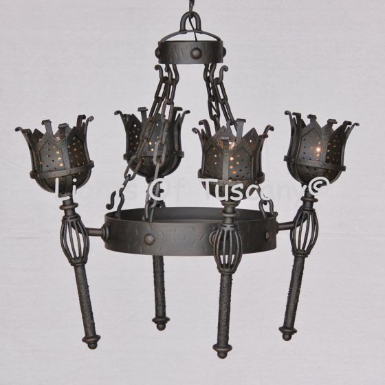 Gothic Torch Chandelier