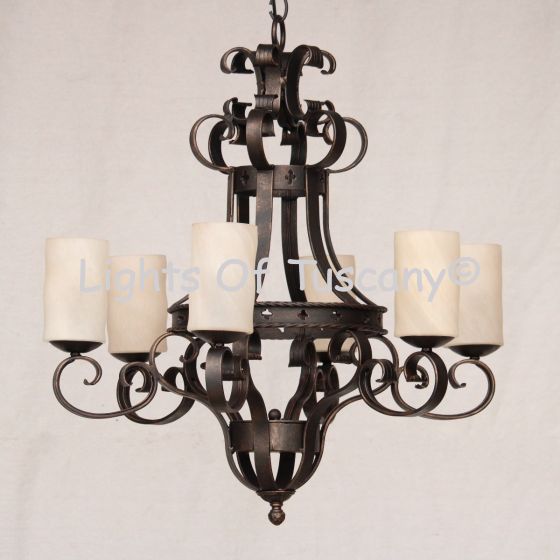 1741-6 Wrought Iron Country Italian Style Chandelier
