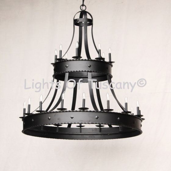 1929-24 Wrought Iron Contemporary Gothic Style Chandelier