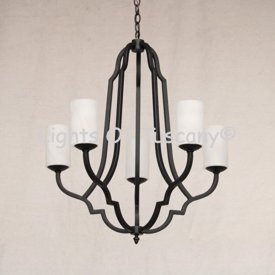 1960-5GL Wrought Iron Contemporary Style Chandelier