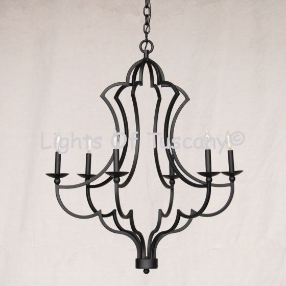 1964-6 Wrought Iron Contemporary Iron Chandelier