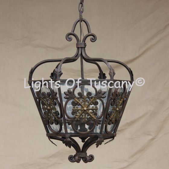 pendant-lighting-hanging-Hand-Forged Wrought Iron/ Tuscan lantern
