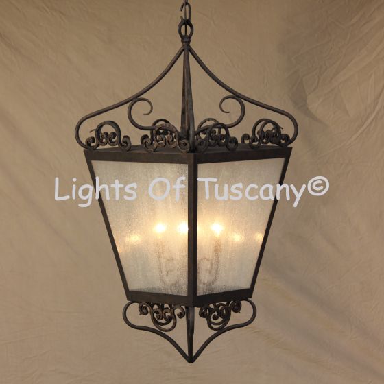 Spanish Colonial-hanging-Hand-Forged Wrought Iron/ Tuscan lantern