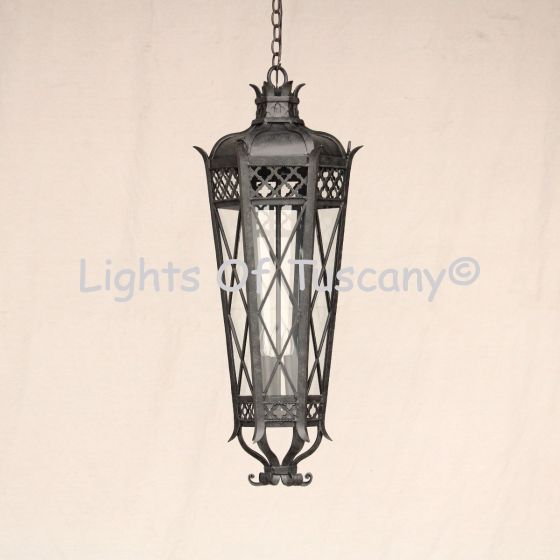 2034-3 Wrought Iron Italian Tuscan Style Hanging Lantern 