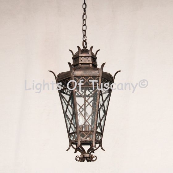 2037-3 Wrought Iron Italian Mediterranean Hanging Lantern