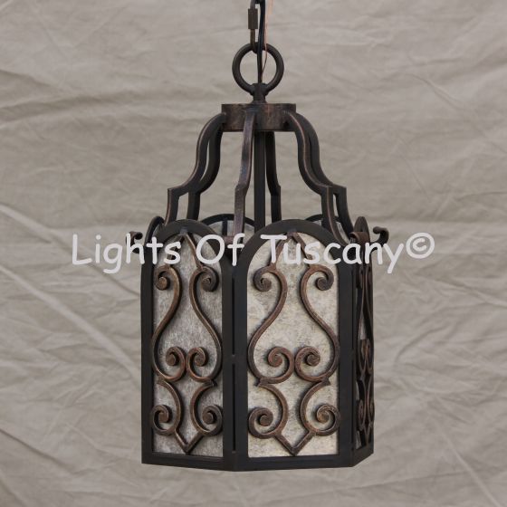 pendant-lighting-hanging-Hand-Forged Wrought Iron/ Tuscan lantern