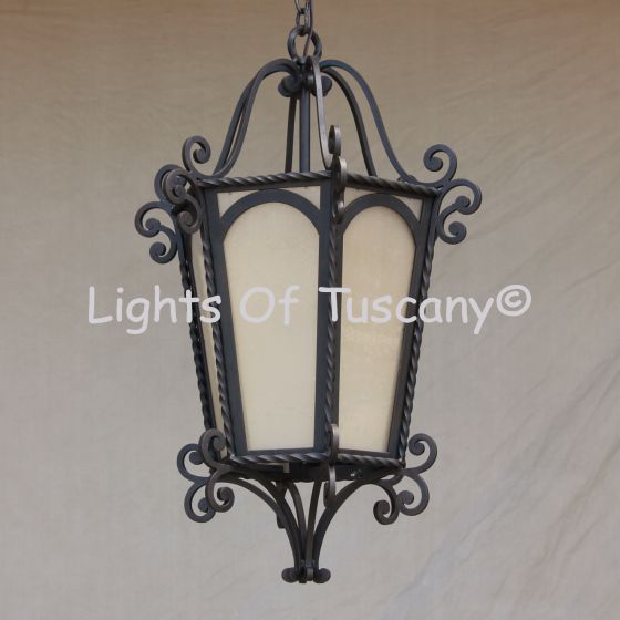 pendant-lighting-hanging-Hand-Forged Wrought Iron/ Tuscan lantern
