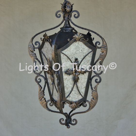 Hanging Lantern-Hand Forged-Wrought Iron/ Tuscan lantern