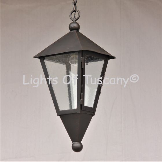 Tuscan Style Hanging Lantern Wrought Iron Entry Way Outdoor