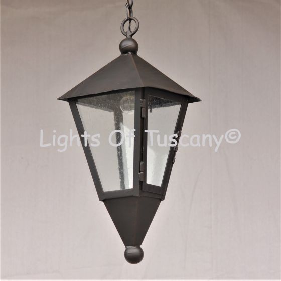 Tuscan Style Hanging Lantern Wrought Iron Entry Way Outdoor