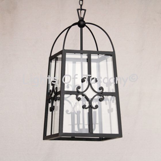 2113-4 Wrought Iron Contemporary Hanging Lantern