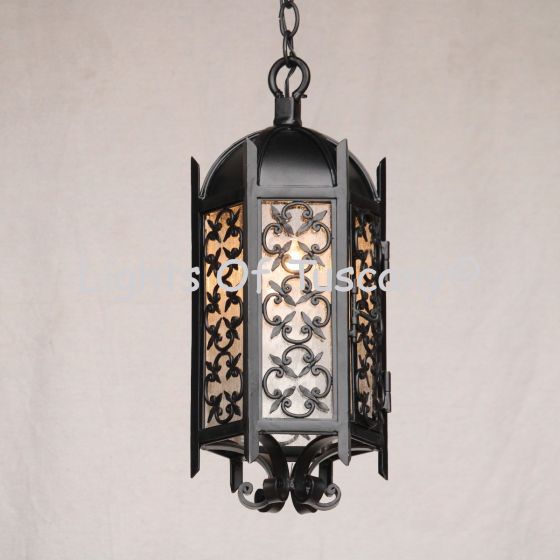 2134-1 Wrought Iron Spanish Style Hanging Lantern