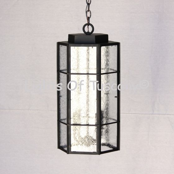 Contemporary Hanging Lantern, Wrought Iron Hanging Lantern, Wet Rated Hanging Lantern, Commercial Outdoor Lighting, Craftsman Hanging Lantern, Craftsman Style Hanging Pendant