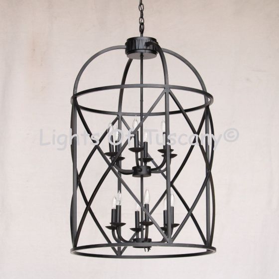 2352-6 Wrought Iron Contemporary Style Hanging Lantern