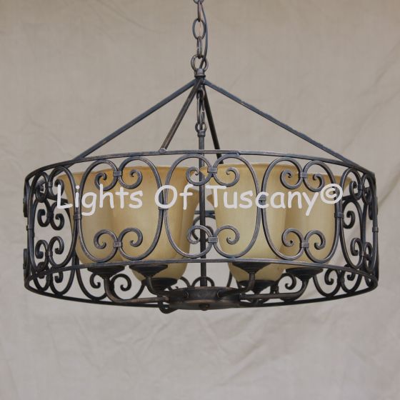 2370-6  Tuscan Country Wrought Iron  chandelier