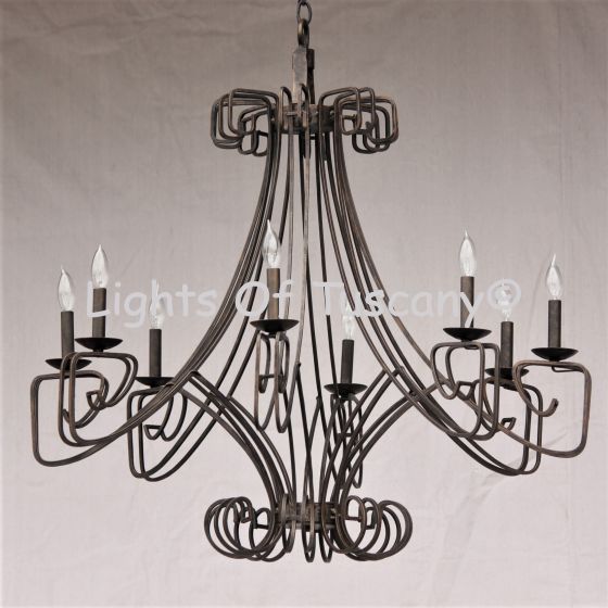Contemporary Wrought Iron Chandelier 