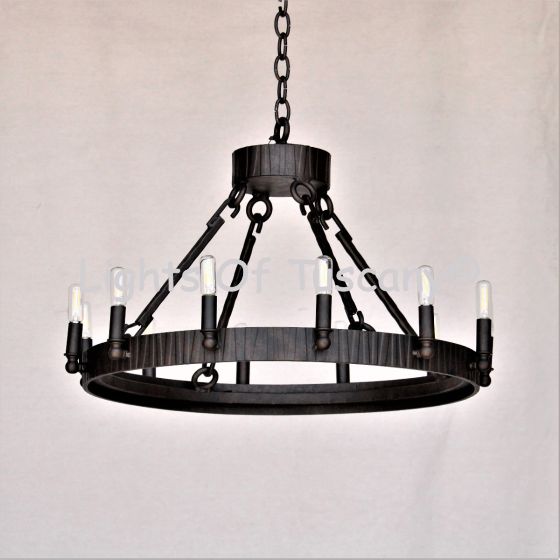 2398-12SH Wrought Iron Contemporary Wrought Iron Chandelier