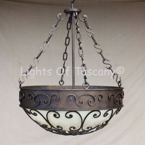 2410-6 Mediterranean /Spanish style wrought Iron pendant bowl