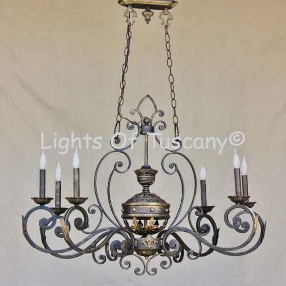 Tuscan chandelier- -Hand Forged-Wrought Iron