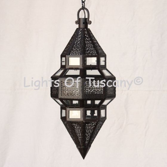 2520-3 Moroccan Style Wrought Iron Hanging Pendant Light