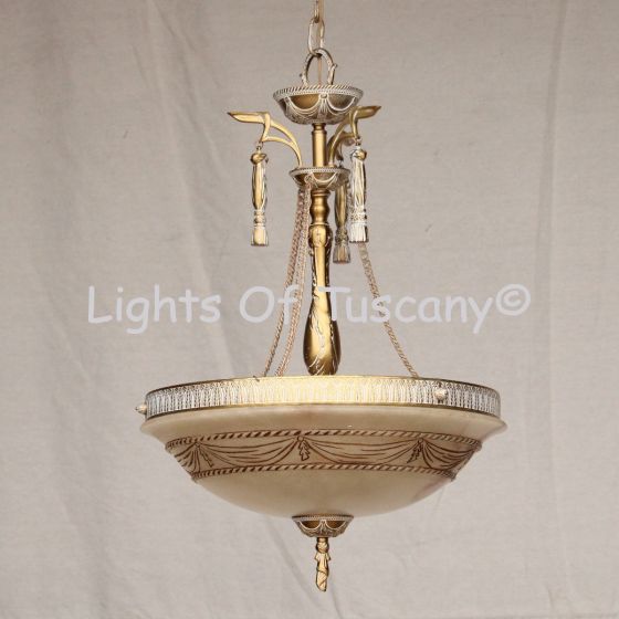 50065-3 European Alabaster Bowl Pendant Light
