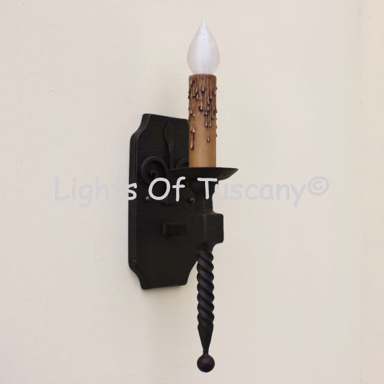 Spanish Style Wrought Iron Wall Sconce 