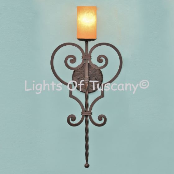 Wrought iron wall sconces hand forged/ Spanish Revival wall sconce