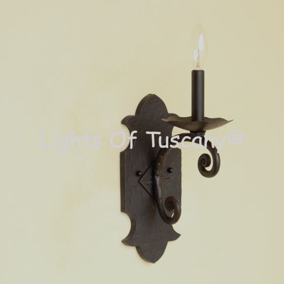 5132-1 Spanish Rustic Style Wrought Iron Wall Light Sconce