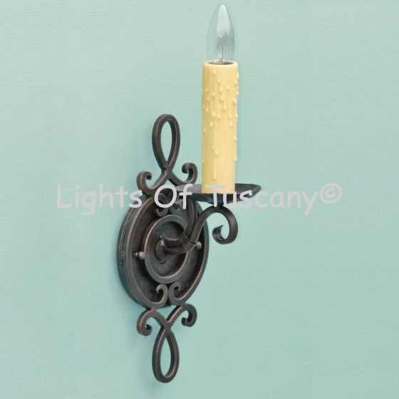 5135-1 Tuscan Wall Wrought Iron Wall Sconce