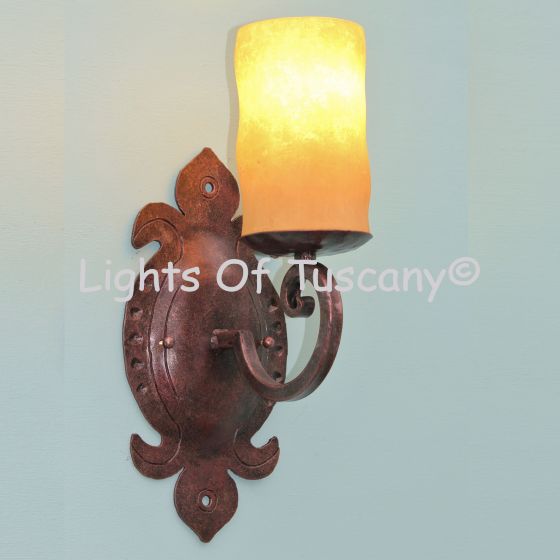 Wrought iron wall sconces hand forged/ Tuscan wall sconce 