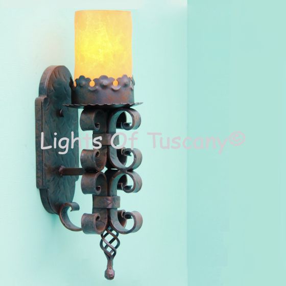 5145-1 Spanish Revival/Gothic Iron Wall Sconce