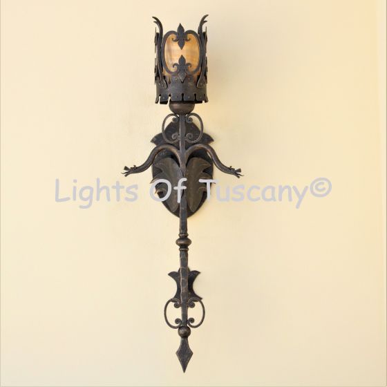 Træ At passe længst Lights of Tuscany 5153-1 Gothic Revival Style Indoor Iron Wall Light