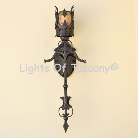5153-1 Gothic Revival Style Indoor Iron Wall Torch Light