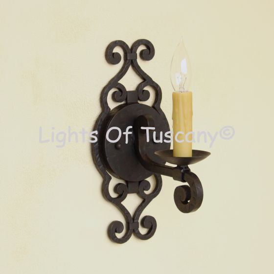 5167-1 Spanish Revival Style Iron Wall Sconce Light