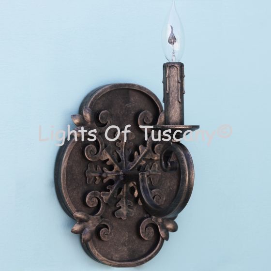 Wrought iron wall sconces hand forged/ Tuscan wall sconce  