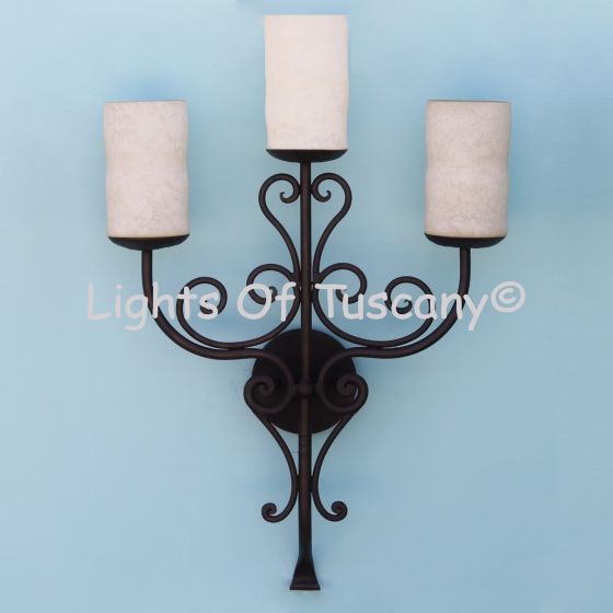 Wrought iron wall sconces hand forged/ Spanish Revival / Spanish colonial wall sconce 