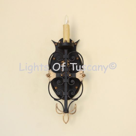 Gothic Revival Style Wrought Iron Wall Sconce,