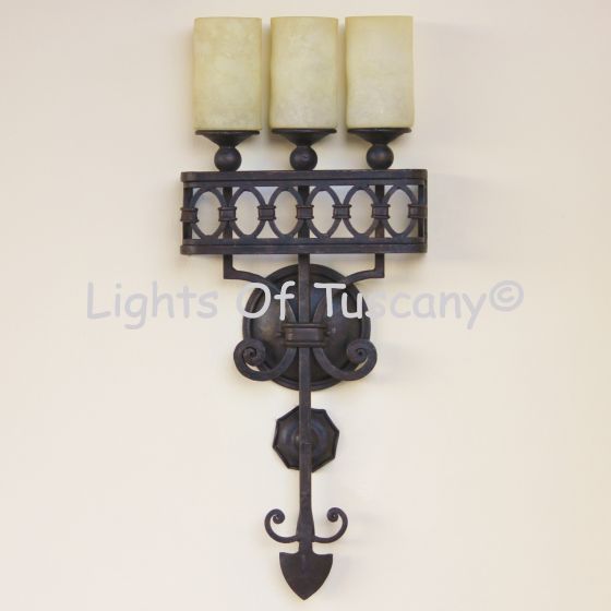 Spanish Revival / Spanish colonial wall wrought iron mediterranean sconce
