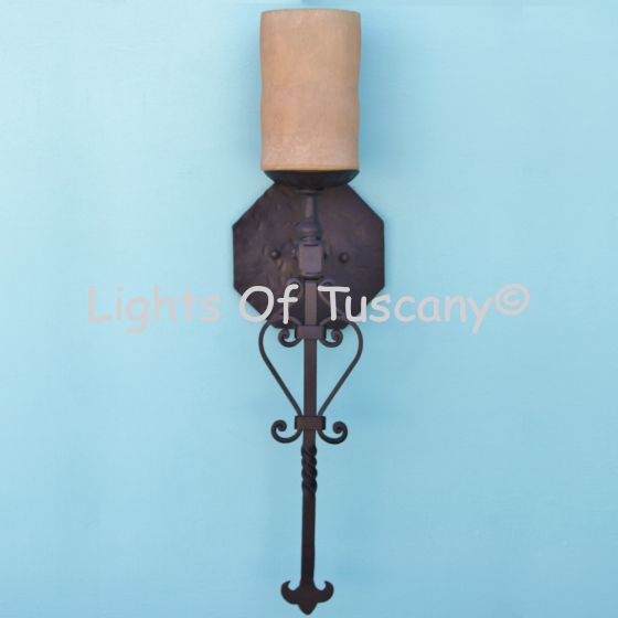 Wrought iron wall sconces hand forged/ Spanish Revival / Spanish colonial wall sconce