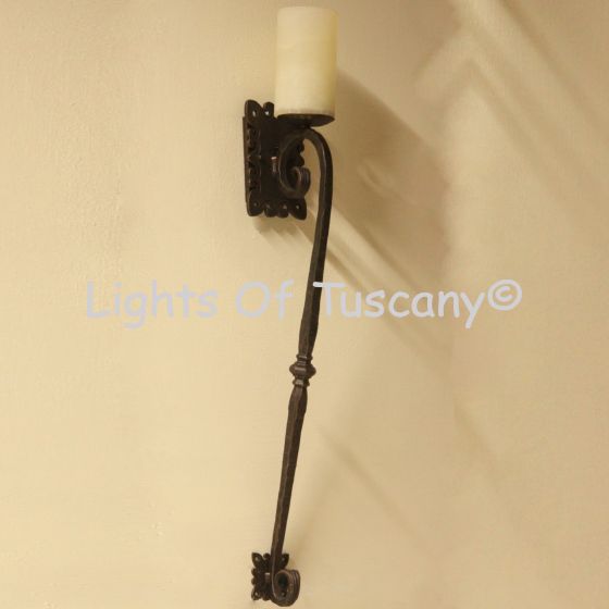 Tuscan wall sconce 5212-1 Rustic Tuscan Style Wall Torch Sconce