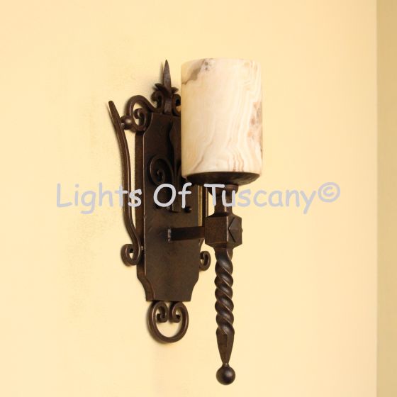 5231-1ONX Gothic Style Wrought Iron Wall Sconce