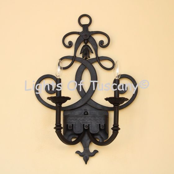 5241-2 Transitional Style Wrought Iron Double Wall Sconce
