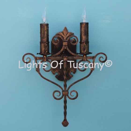 Tuscan wall sconce, double wall sconce, Spanish Style Wall Sconce, Double Wall Light, Wall Light, Antique Wall Sconce, Indoor Wall Light