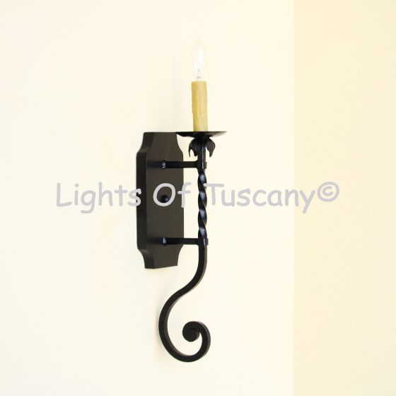 5258-1 Transitional Style Hand Forged Wrought Iron Wall Sconce