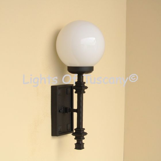 5335-1GLB  Transitional Wrought Iron Wall Sconce Light with Globe