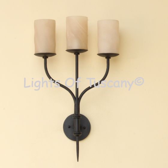 modern wrought iron wall sconce
3 light wall sconce
three light candle sconce
candelabra wall sconce
modern Spanish Revival lighting
Spanish Revival wall sconce
Mediterranean wall sconce
Tuscan style wall sconce
Old World iron wall