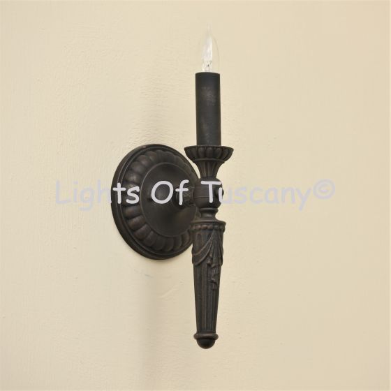 5355-1 Spanish Cast Brass Torch Wall Light